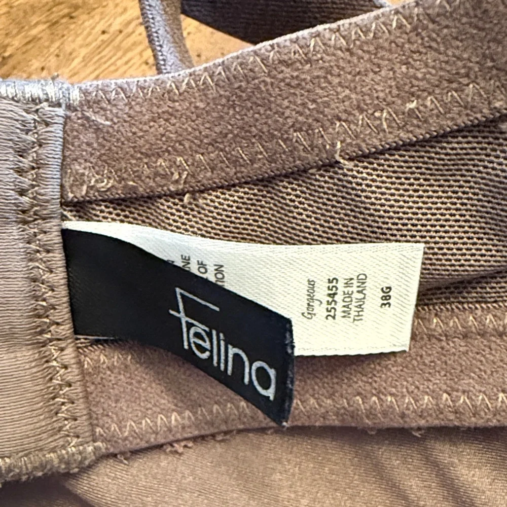 Felina Lingerie Brown Bra Size 38G With Underwire